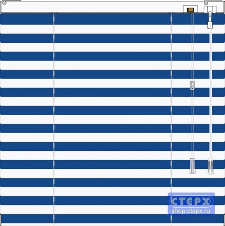 Жалюзи горизонтальные алюминиевые «Танго 25» «Тельняшка с синей полосой»