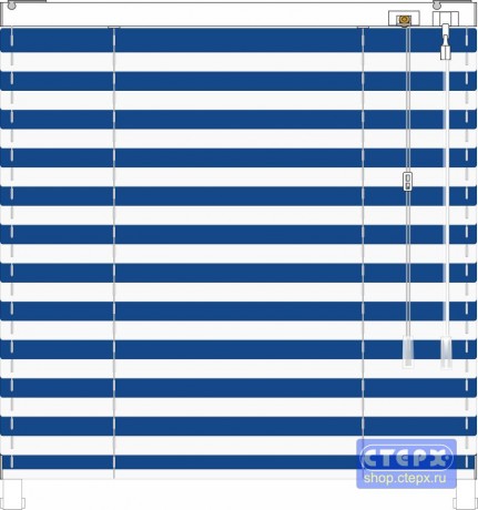 Жалюзи горизонтальные алюминиевые «Танго 25» «Тельняшка с синей полосой»