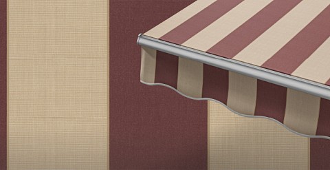 Маркиза локтевая VENTURA NEW, локти 1,5 метра, ручной привод, тент из ткани в двухцветную полоску