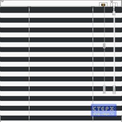 Жалюзи горизонтальные алюминиевые «Танго 25» «Тельняшка с чёрной полосой»