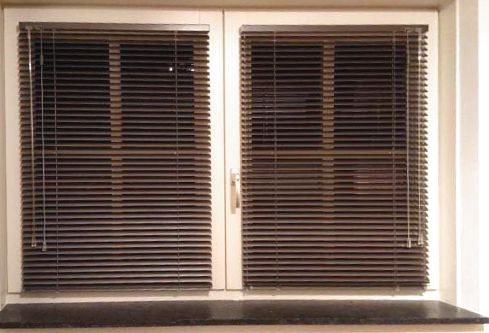 Жалюзи горизонтальные алюминиевые "Танго 25", Горький шоколад 5641, 40х120 см ,упр Левое