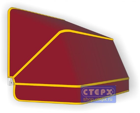 Корзинная прямоугольная маркиза с 3 лучами жесткости и тентом из однотонной ткани