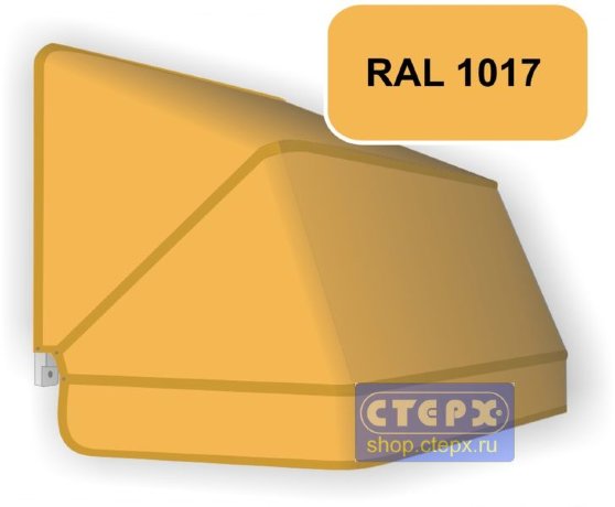Корзинная прямоугольная маркиза с 3 лучами жесткости и тентом из однотонной ткани