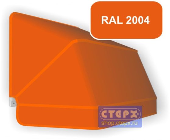 Корзинная прямоугольная маркиза с 3 лучами жесткости и тентом из однотонной ткани