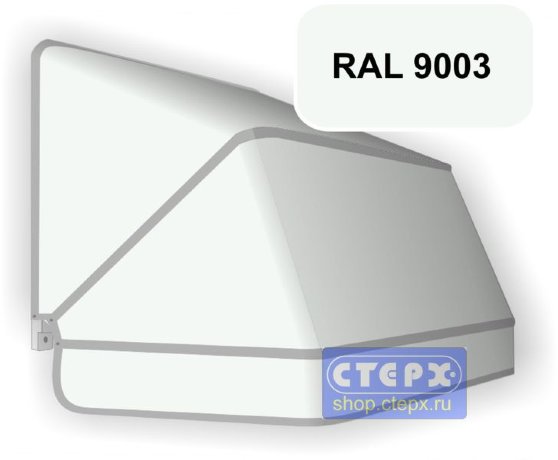 Корзинная прямоугольная маркиза с 3 лучами жесткости и тентом из однотонной ткани