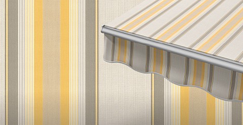 Маркиза локтевая VENTURA NEW, локти 1,5 метра, ручной привод, тент из ткани в многоцветную полоску