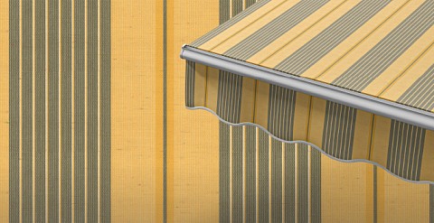 Маркиза локтевая VENTURA NEW, локти 1,5 метра, ручной привод, тент из ткани в многоцветную полоску