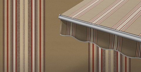 Маркиза локтевая VENTURA NEW, локти 1,5 метра, ручной привод, тент из ткани в многоцветную полоску