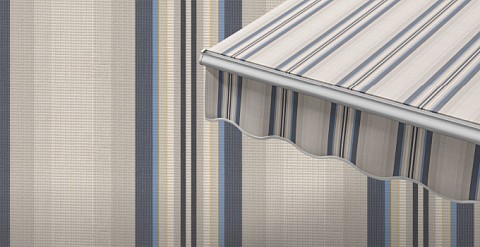 Маркиза локтевая VENTURA NEW, локти 1,5 метра, ручной привод, тент из ткани в многоцветную полоску