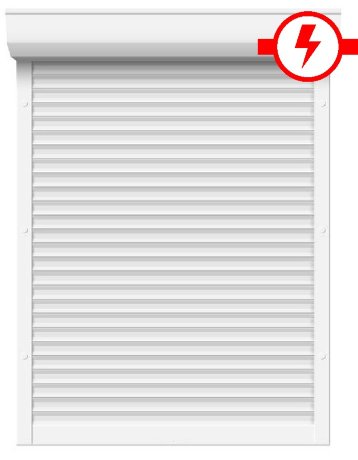 Рольставни из пенонаполненного алюминиевого профиля 45 мм с коробом 150 мм, электрическим приводом и верхним автоматическим замком