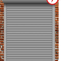 Рольставни из пенонаполненного алюминиевого профиля 45 мм с коробом 150 мм, электрическим приводом и верхним автоматическим замком