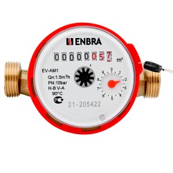Счётчик учёта горячей воды ENBRA EV-AM1 L130 D20 B, без сгонов