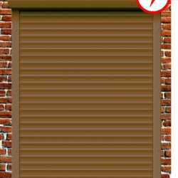 Рольставни из пенонаполненного алюминиевого профиля 45 мм с коробом 180 мм, электрическим приводом и верхним автоматическим замком