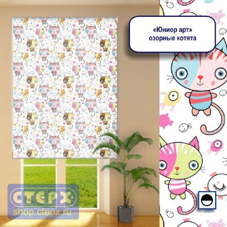 Штора рулонная с цепочным приводом «Макси», коллекция «Юниор - Арт»