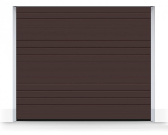 Ворота секционные серии Trend, ширина 3000 мм, высота 2125 мм, коричневые RAL 8017, фактура S-Гофр